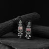 Saanjh Bela Pink & Green Seahorse Oxidised Earrings