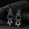 Saanjh Bela Black Seahorse Oxidised Earrings