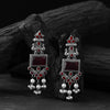 Saanjh Bela Red Seahorse Oxidised Earrings