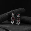 Saanjh Bela Red Seahorse Oxidised Earrings