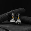 Saanjh Bela Golden Peacock Oxidised Earrings
