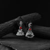 Saanjh Bela Ruby Peacock Oxidised Earrings