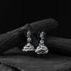 Saanjh Bela Light Blue Peacock Oxidised Earrings