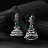 Saanjh Bela Peacock Green Oxidised Earrings