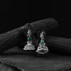 Saanjh Bela Peacock Green Oxidised Earrings