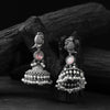 Saanjh Bela Peacock Light Pink Oxidised Earrings