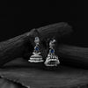 Saanjh Bela Peacock Blue Oxidised Earrings