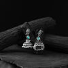 Saanjh Bela Peacock Mint Green Oxidised Earrings