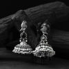 Saanjh Bela Peacock Black Oxidised Earrings