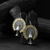 Saanjh Bela Mayuri Yellow Oxidised Earrings